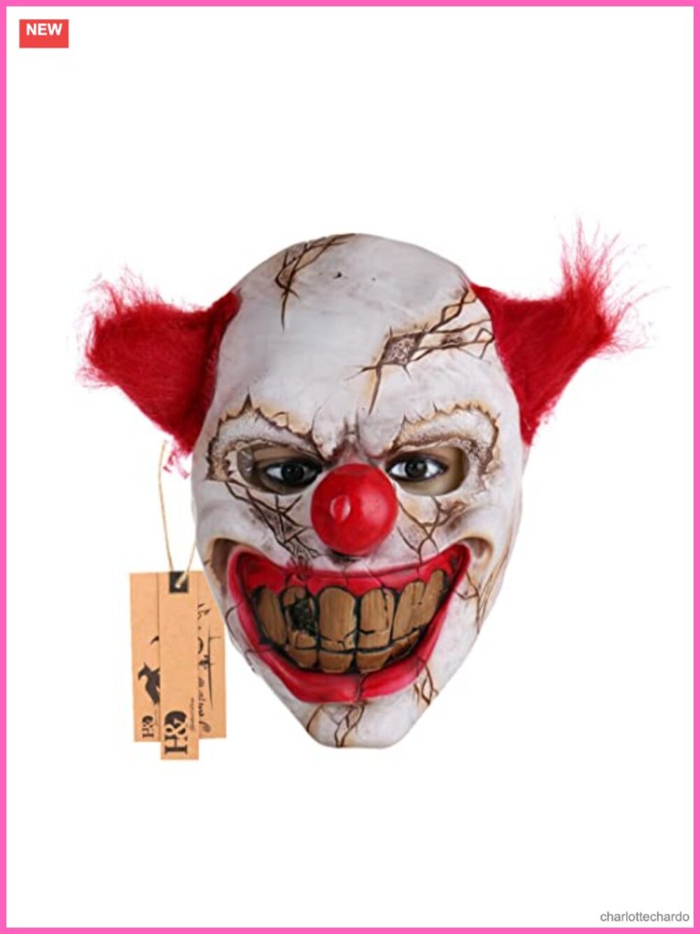 Scary Latex Mask with Hair for Halloween Cosplay Party